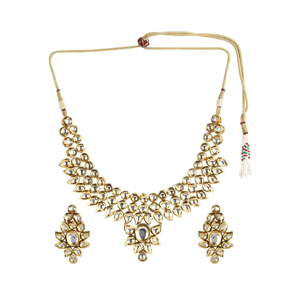 Ruby Raang Studio Gold-Plated Kundan Choker with Earring