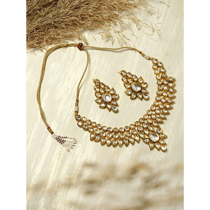 Ruby Raang Studio Gold-Plated Kundan Choker with Earring