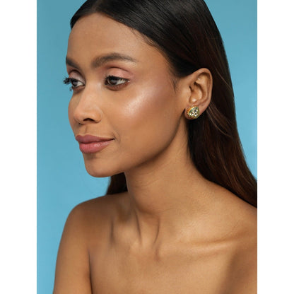 Ruby Raang Studio Gold-Toned & Silver-Toned Studs Earrings