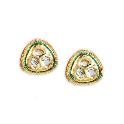 Ruby Raang Studio Gold-Toned & Silver-Toned Studs Earrings