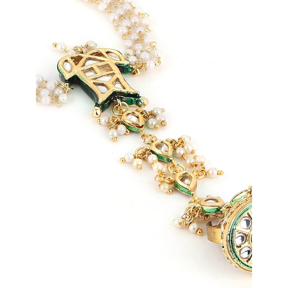 Ruby Raang Studio Kundan Hand Harness
