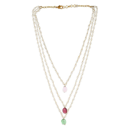 Ruby Raang Studio Pink Brass Gold-Plated Necklace