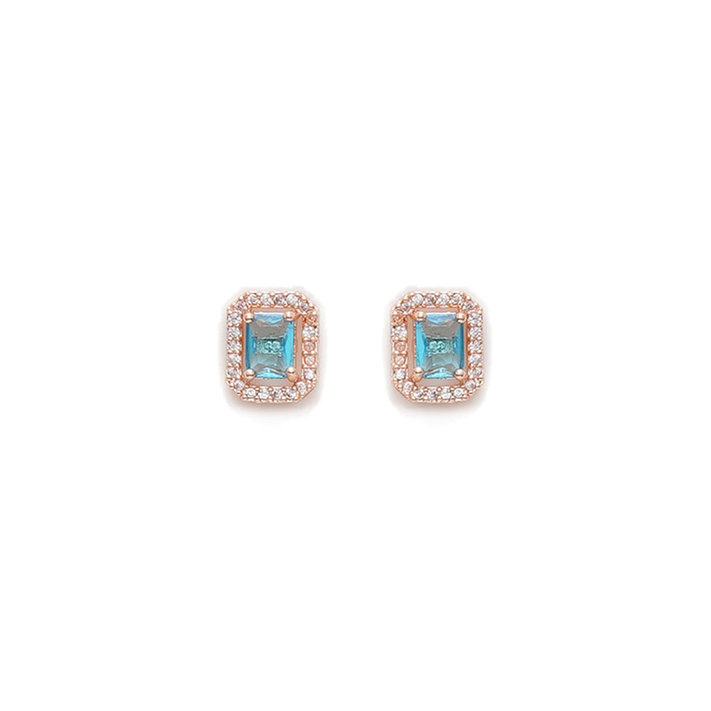 Ruby Raang Studio Blue Rose Gold Studs
