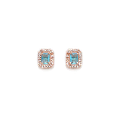 Ruby Raang Studio Blue Rose Gold Studs