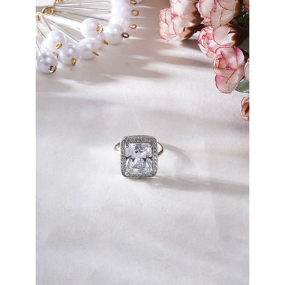 Ruby Raang Studio Adjustable White Diamond Finger Ring