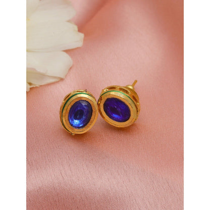 Ruby Raang Studio Blue Kundan Studs