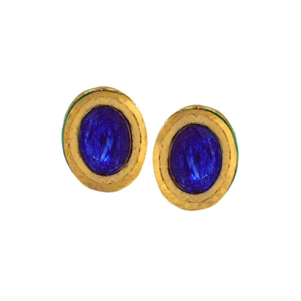 Ruby Raang Studio Blue Kundan Studs