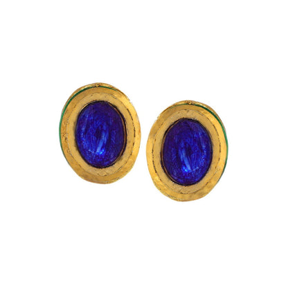 Ruby Raang Studio Blue Kundan Studs