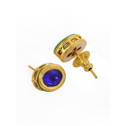 Ruby Raang Studio Blue Kundan Studs