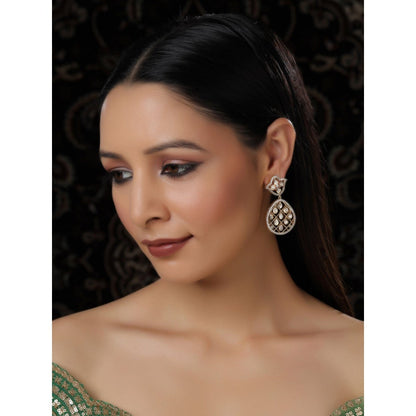 Ruby Raang Studio Jhallar Kundan And Diamond Dangler Earrings