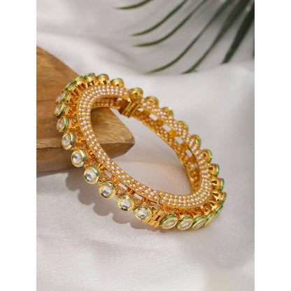 Ruby Raang Studio Kundan And Pearl Studded Bangle