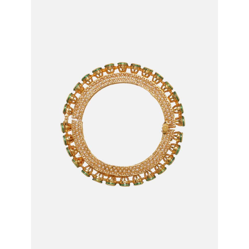 Ruby Raang Studio Kundan And Pearl Studded Bangle
