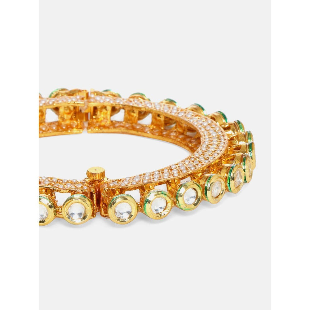 Ruby Raang Studio Kundan And Pearl Studded Bangle