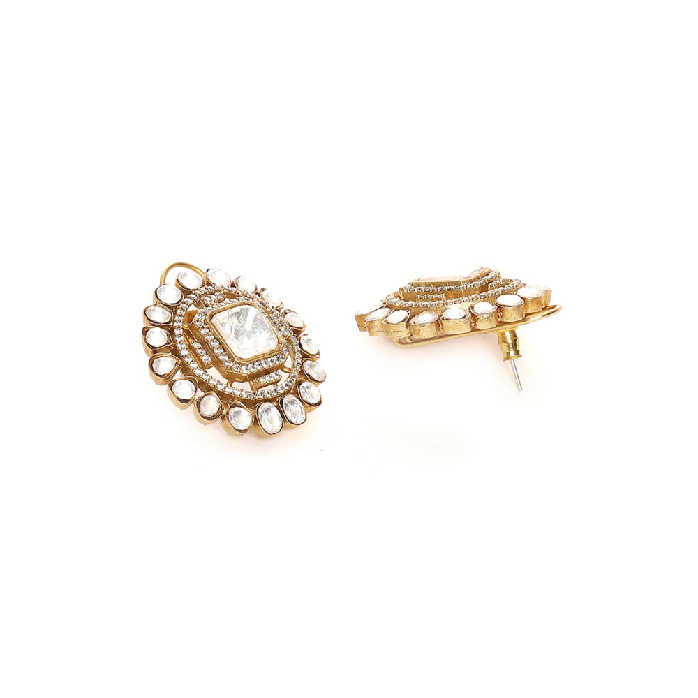 Ruby Raang Studio Round Oversized Kundan Earrings
