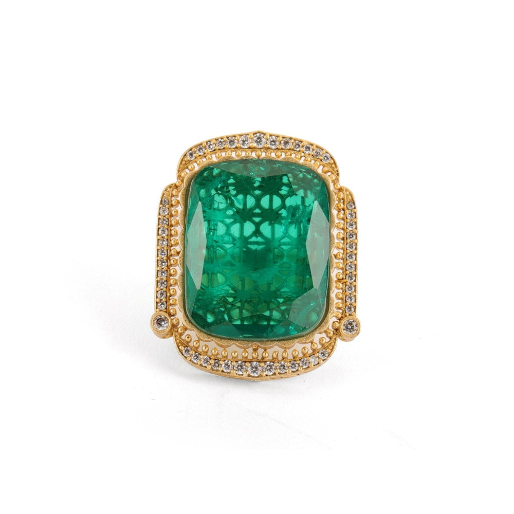 Ruby Raang Studio Oversized Emerald Cocktail Ring
