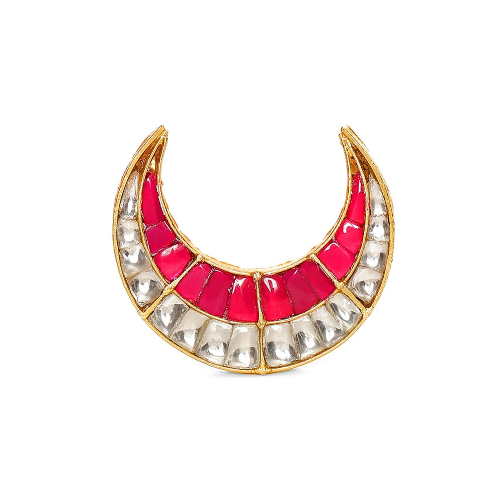 Ruby Raang Studio Half Moon Kundan Ring