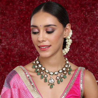 Ruby Raang Studio Kundan and Stone Meenakari Necklace