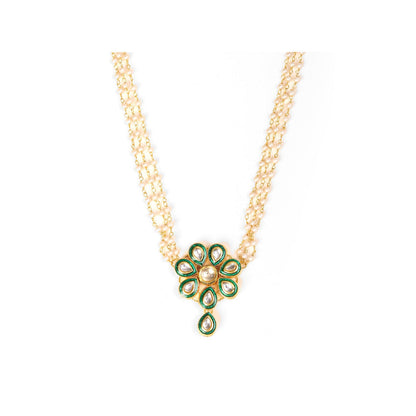 Ruby Raang Studio Meenakari Kundan Choker Necklace In Pearl Strings