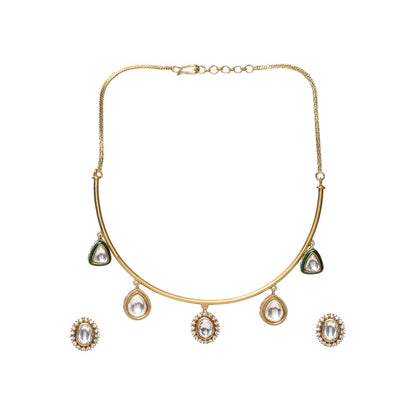 Ruby Raang Studio Kundan Hasli Necklace with Matching Studs