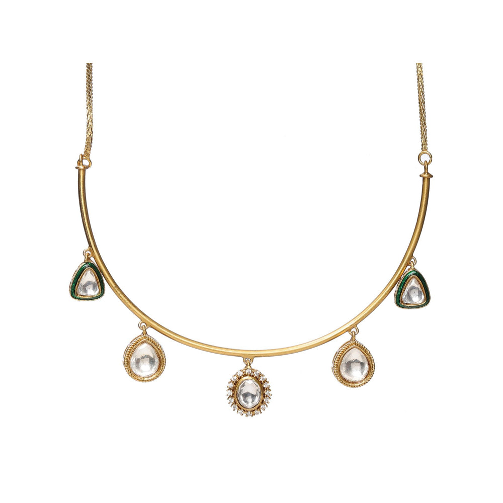 Ruby Raang Studio Kundan Hasli Necklace with Matching Studs