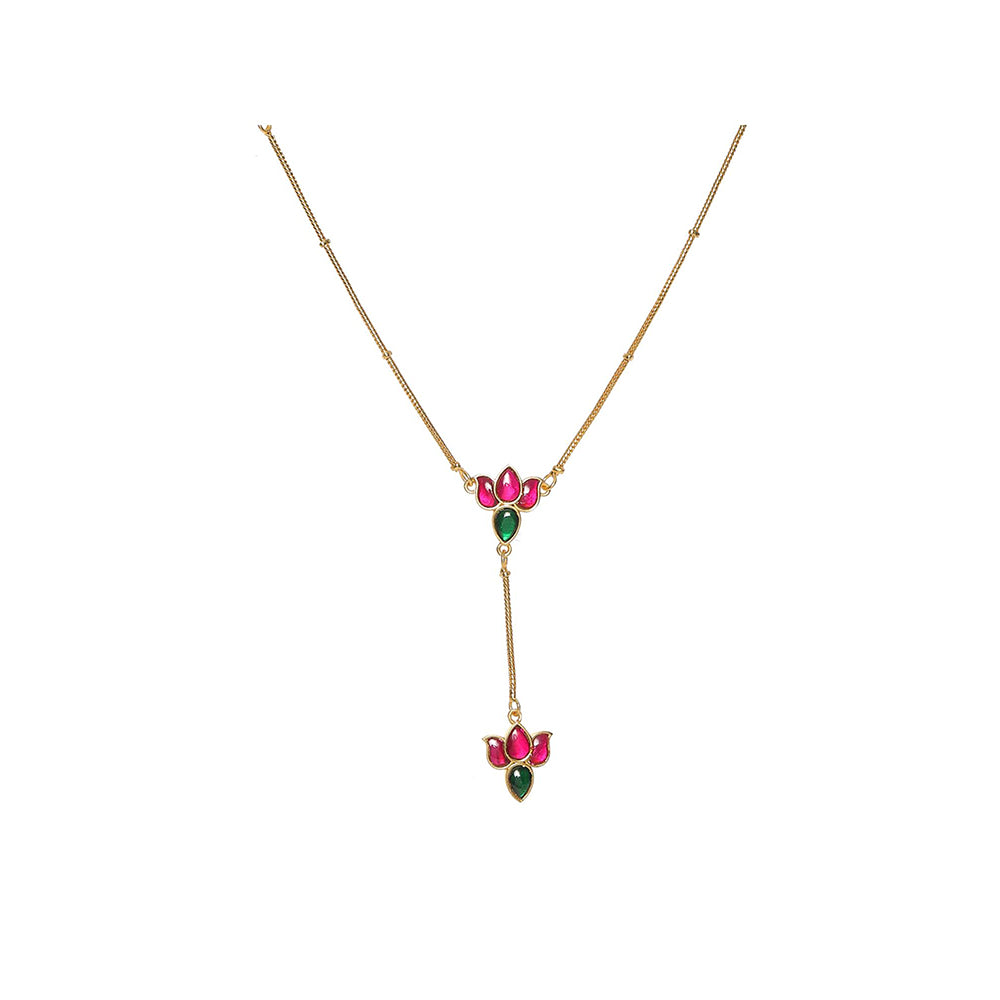 Ruby Raang Studio Handcrafted Patchi Kundan Necklace with Studs