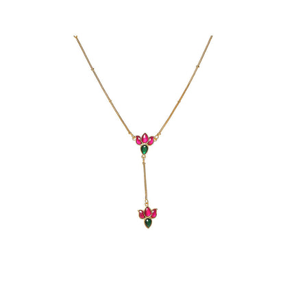Ruby Raang Studio Handcrafted Patchi Kundan Necklace with Studs