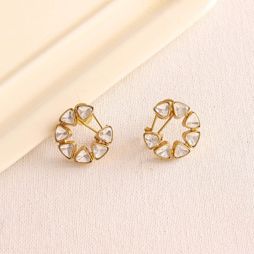 Ruby Raang Studio Moissanite Earrings -White