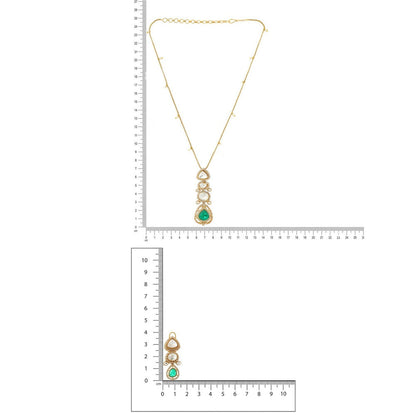 Ruby Raang Studio Natural Stones Antique Finish Earrings & Necklace Set -Multi-Color