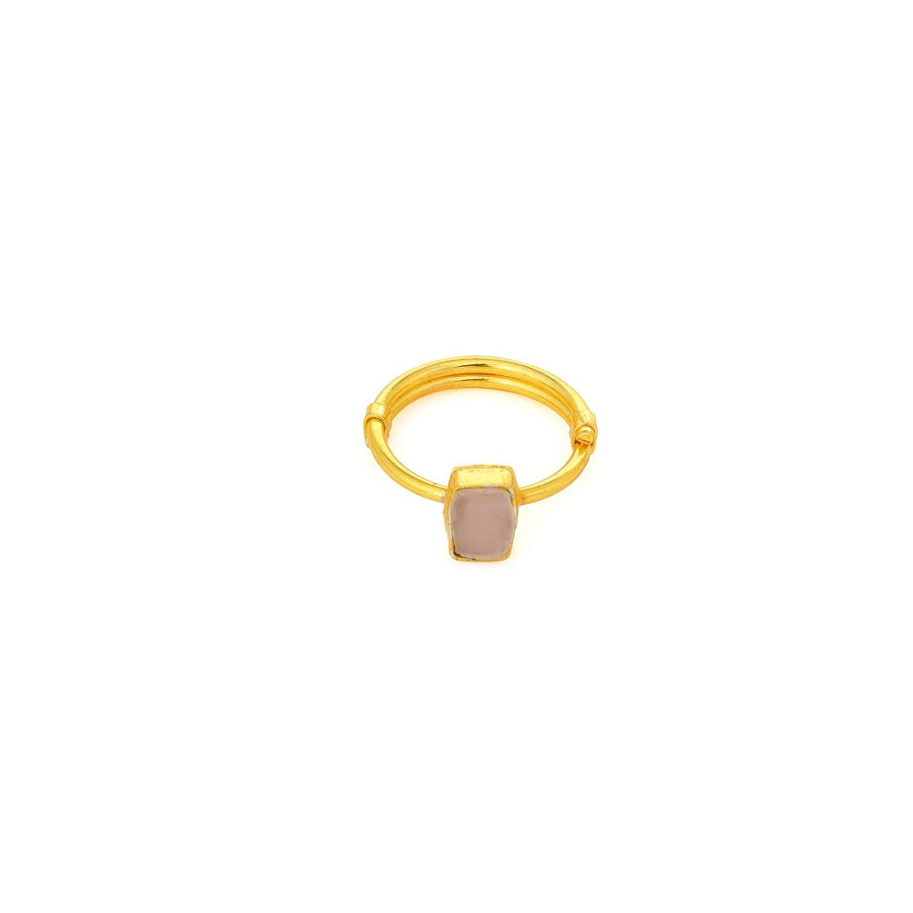 Ruby Raang Studio Natural Stone Pink Ring -Pink