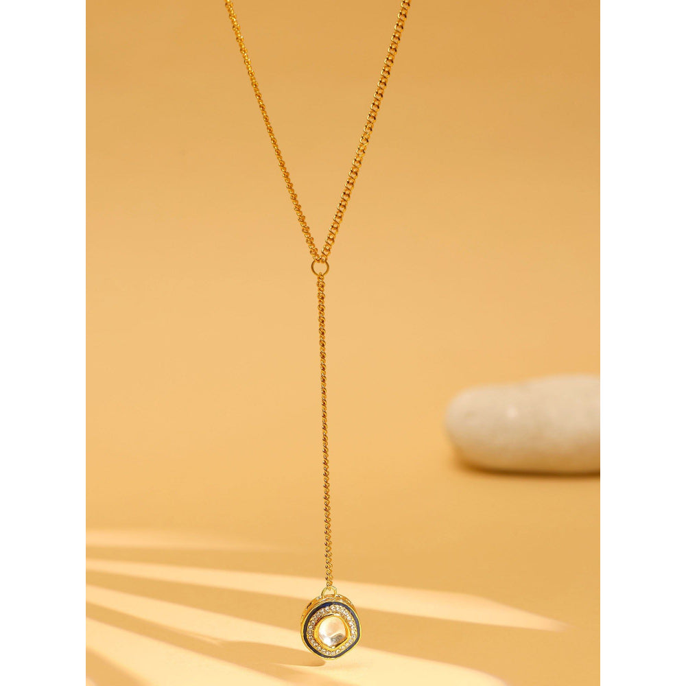 Ruby Raang Studio Gold Plated Kundan Necklace -Multi-Color