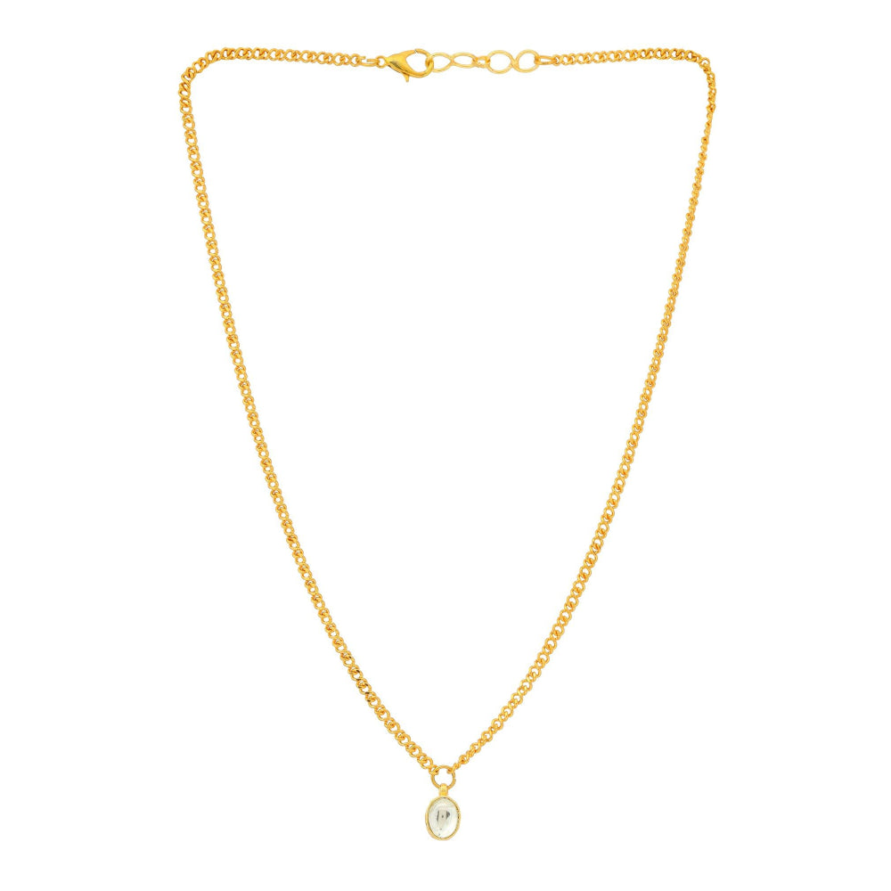 Ruby Raang Studio Minimalist Kundan Necklace -White