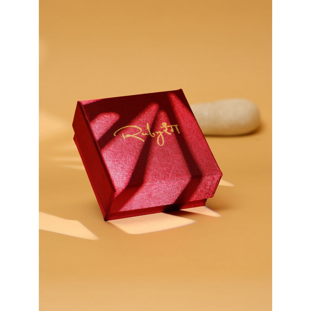 Ruby Raang Studio Rhodium Plated Kundan Necklace -Multi-Color
