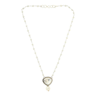 Ruby Raang Studio Beaded Kundan Necklace -White