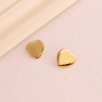 Ruby Raang Studio Golden Heart Studs -Gold
