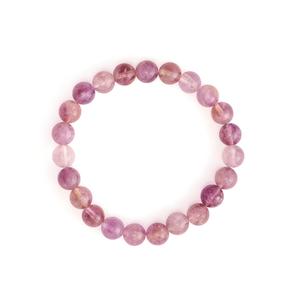 Ruby Raang Studio Amethyst Purple Round Crystal Beads Elastic Bracelet