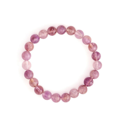 Ruby Raang Studio Amethyst Purple Round Crystal Beads Elastic Bracelet
