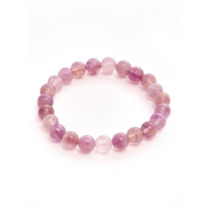 Ruby Raang Studio Amethyst Purple Round Crystal Beads Elastic Bracelet