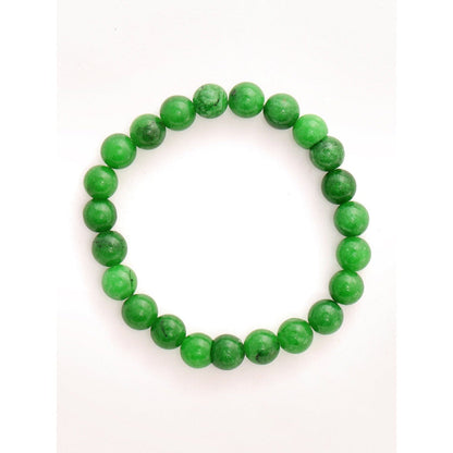 Ruby Raang Studio Green Jade Elastic Bracelet -Green