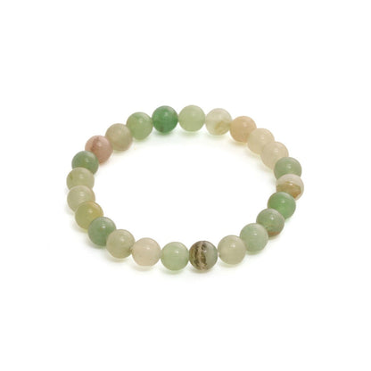 Ruby Raang Studio Green Avanturine Beads Elastic Bracelet -Green