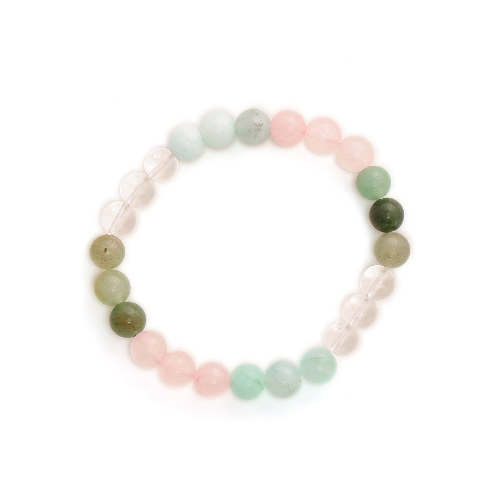 Ruby Raang Studio Multi-Coloured Pastel Shade Crystal Bracelet