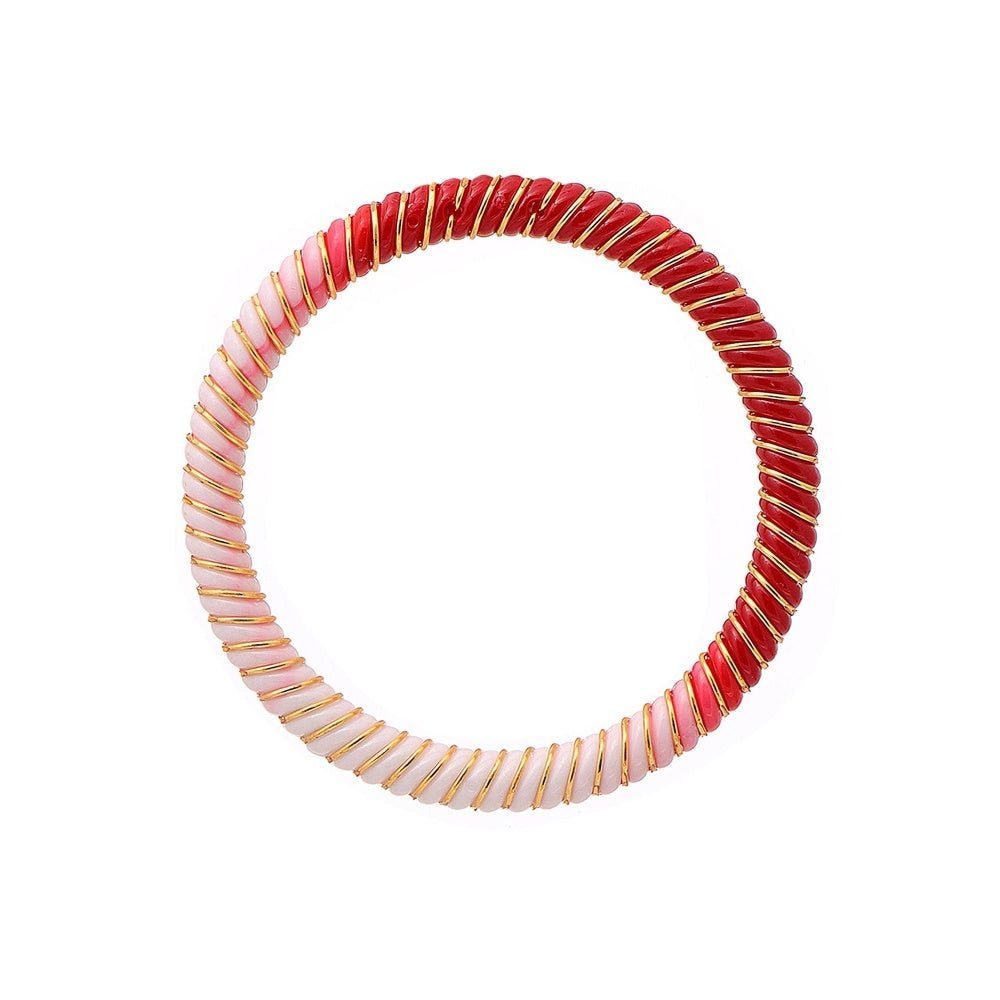 Ruby Raang Studio Multi-Color Brass Gold Plated Fusion Bangle
