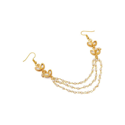 Ruby Raang Studio White Brass Gold Plated Pearl Hair Chain