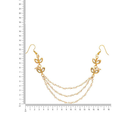 Ruby Raang Studio White Brass Gold Plated Pearl Hair Chain