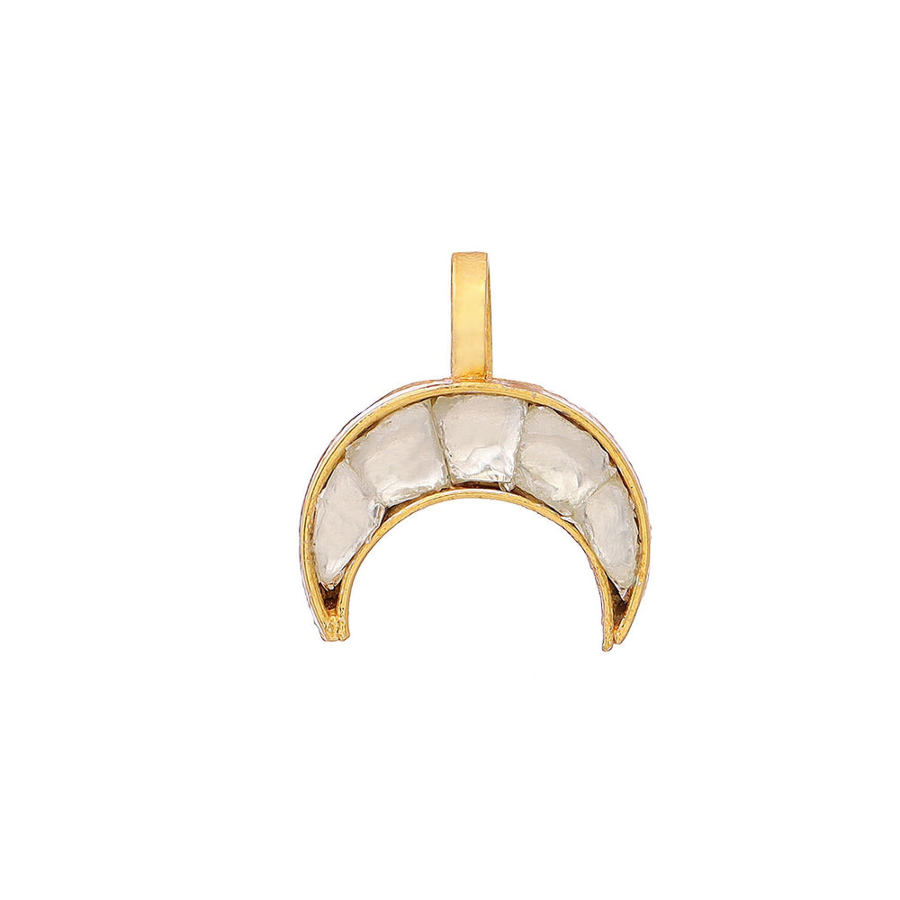 Ruby Raang Studio White Brass Gold Plated Kundan Hair Pin