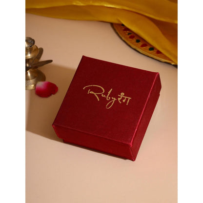 Ruby Raang Studio White Brass Gold Plated Kundan Hair Pin