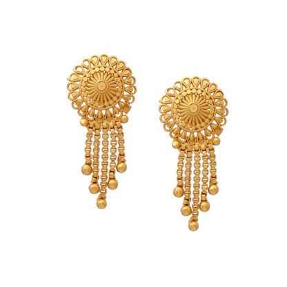 Ruby Raang Studio Gold Brass Gold Plated Kundan Pair Of Earrings