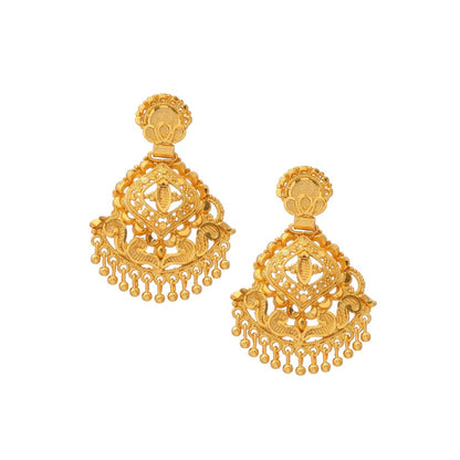 Ruby Raang Studio Brass Gold Plated Kundan Pair Of Earrings