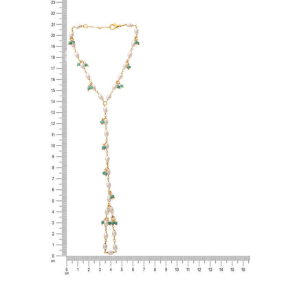 Ruby Raang Studio Blue Brass Gold Plated Kundan Hathphool