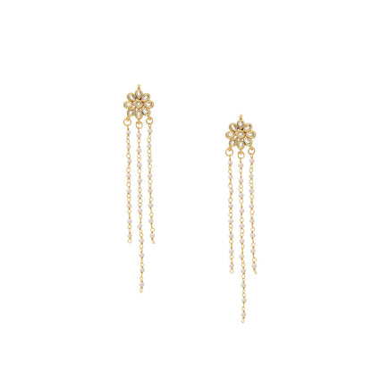 Ruby Raang Studio White Brass Gold Plated Kundan Necklace with Pair Of Earrings