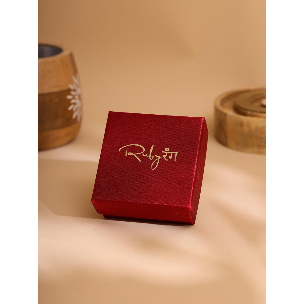 Ruby Raang Studio Blue Brass Gold Plated Kundan Maang Tikka